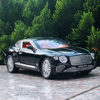 1:24 Bentley Continental Simulação de Alta Fundido de Liga de Metal Modelo de carro de Som, Luz, Puxe para Trás Coleção Crianças Brinquedo Presentes