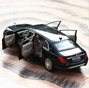 1: 24 Maybach BENZ S600 Estendido Modelo de Carro Acousto-óptica de Retorno de Carro 6 Abra a Porta Brinquedo infantil Menino de Presente