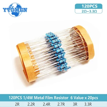 1/4W resistor conjunto de diy kit de elétrons,0.25 W Resistências de película conjunto Carro Para reparar o resistor de 2 ohms 2.2 ohm ohm 2.7 2.4 3 ohms ohms