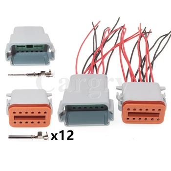 1 Conjunto de 12P DT06-12P DT06-12S Modificação de Carro, Soquete Acessórios Auto Fio Plug Conector Elétrico do Automóvel