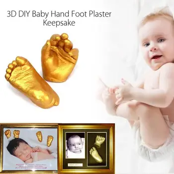 1 Conjunto de Bebê 3d Mão Pé Imprimir o Molde de Pó de Gesso de Fundição Kit Handprint Pegada de Presente da Lembrança do Bebê Crescimento Memorial Manual Novo