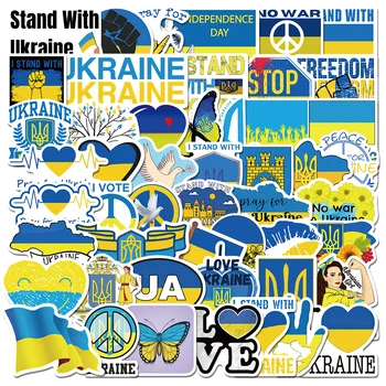 10/30/50Pcs Azul Amarelo Ucrânia Adesivos Ucrânia Bandeira Nacional Adesivos DIY Laptop Telefone Moto, Carro, Skate Adesivo Impermeável