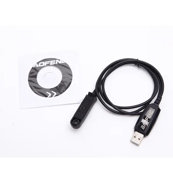 100% Original Baofeng UV 9R Plus USB Cabo de Programação, Com Driver de CD Para Pofung UV-XR-58 UV-9R BF-9700 BF-A58 Walkie Talkie