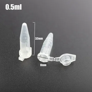 1000pcs 8*32mm 0,5 ml de Plástico do Tubo de ensaio Tubos de Ensaio em Frasco de Plástico transparente Recipiente Casa Jardim de Armazenamento de Garrafas de