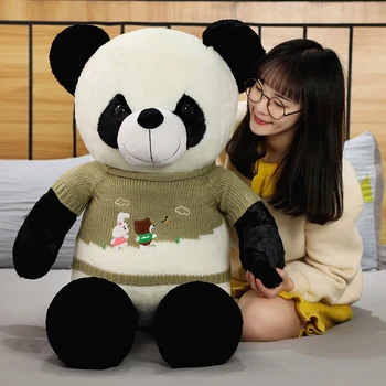 100cm Bebê Bonito Gigante Grande Camisola de Urso Panda de Pelúcia Animal de Pelúcia Boneca Animais Brinquedo de Almofadas de desenhos animados Kawaii Bonecas de Meninas Amante Presentes