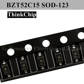 (100pcs) BZT52C15 SOD-123 1206 SMD Tensão Estabilizada de Diodo 15V (Marcação WJ)