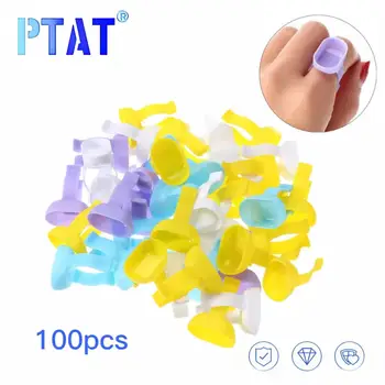 100pcs Dental Mistura Útil Dedo Taça da Copa Dappen pasta de profilaxia Anel para Endo Materiales De Laboratório Dentário