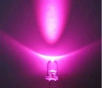 100pcs /monte 5MM cor-de-Rosa Redondo Transparente super Brilhantes lâmpadas de diodos emissores de LED