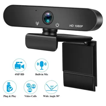 1080P Full HD Webcam Mini Câmera do Computador Plug USB Com Microfone Giratório PC Câmeras para Transmissão ao Vivo de Vídeo Chamada Webcam