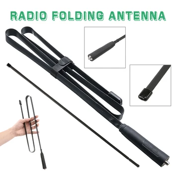 108cm de Alta Qualidade de Rádio de Dobramento Antena Portátil Dobrável Dual Band VHF/UHF Walkie Talkie Antenas de Ganho