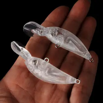10pcs 5.9 cm 3,0 g Enfrentar Realistas Olhos Transparente sem pintura Rígido Isca Embrião Corpo da Isca de Pesca Crankbait