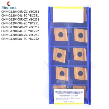 10pcs CNMG120404R-ZC CNMG120408R-ZC CNMG120404L-ZC CNMG120408L-ZC YBC251 YBC252 Pastilhas de metal duro de Torno CNC, Ferramentas de Torneamento Lâminas
