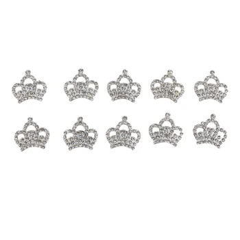10pcs Cristal de Diamante da Coroa Enfeites de Strass Coroa para Sacos de Vestuário Cabeça DIY Acessórios 23x23mm