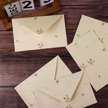 10pcs Elegante Floral Envelopes de Papel de Carta Fresco Escrever artigos de Papel para Papelaria Dia dos Namorados Férias Convite