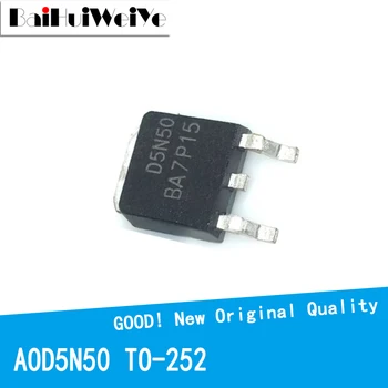 10PCS/LOT 5N50 D5N50 AOD5N50 5A 500V PARA-252 TO252 MOS FET Novo e Original IC Chipset MOSFET-N