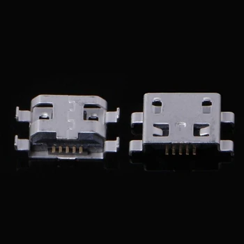 10pcs Mini USB Conectores Jack Micro USB Tipo B 5 Pinos Conector Fêmea conector de Carregamento de Quatro Pés Conectores 0.8*0,6 mm