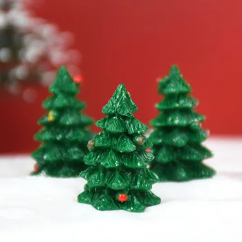 10pcs Miniatura de Árvore de Natal de Fadas Jardim Figuras de Enfeites de Natal, Decoração de Suprimentos 18*27mm Estátua de Resina Artesanato DIY