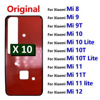 10Pcs, Original Para o Xiaomi Mi 8 9 9T 10 10T 11 11T 12 Pro Lite Nota 10 Lite Volta tampa de Vidro Adesivo Adesivo Adesivos cola