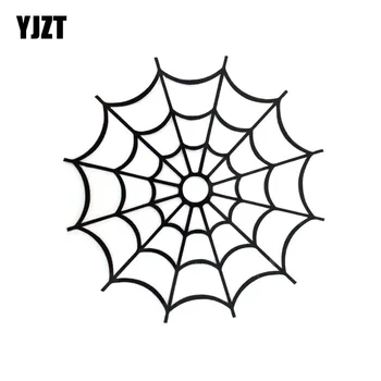 11.3 cm*11,5 cm forma de desenho animado teia de Aranha de Teia de aranha de Corte de Vinil Decalque Adesivos de carros Preto/Prata C5-3008