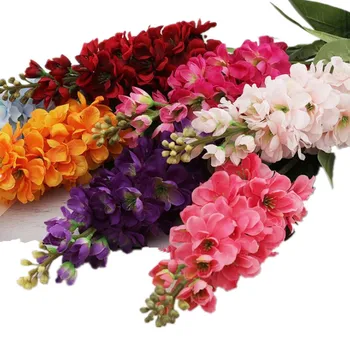 11pcs de Seda Delphinium Simulação Espora Jacinto Flores para o Casamento Centrais Festa de Casa, Supermercado Flores Decorativas