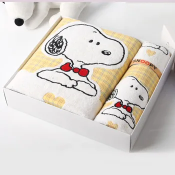 120Cm Snoopy 100% Algodão Quadrado Toalha Toalha de Banho Toalha de cada Um, de Cada Conjunto de 3 peças de desenhos animados Kawaii Anime Brinquedo de Pelúcia Menina de Presente de Aniversário