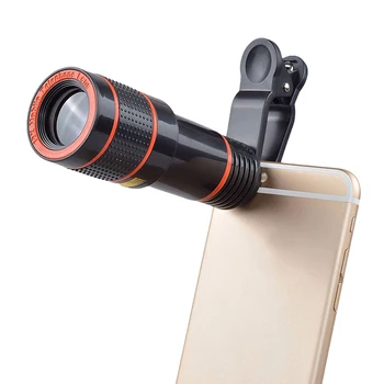 12X HD do Telefone Móvel da Câmera Lente Olho de Peixe de Lentes de Telefone Lente de Kit Super Grande Angular do Telescópio Zoom Óptico Lente Macro para IOS Androi