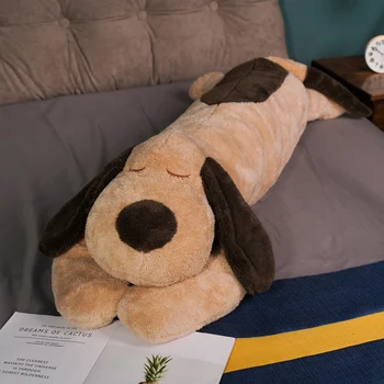 150CM Gigante Lindo de Down Macio de Algodão Cão de Pelúcia Almofadas Boneca de Pelúcia Boneca Pet Bebê Dormir Travesseiro Acompanhar de Presente para a Namorada