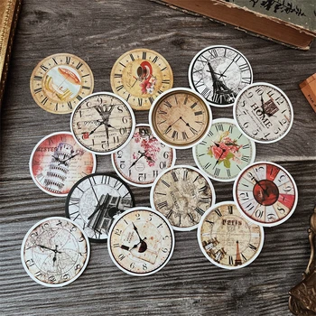 15PCS Vintage Relógio Adesivos de Artesanato E Scrapbooking adesivos livro do Aluno rótulo adesivo Decorativo de BRICOLAGE artigos de Papelaria