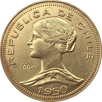 1950 Chile 100 Pesos MOEDA CÓPIA 31MM