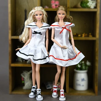 1pc artesanal de Roupas de Boneca De barbie roupas de 1/6 de Casamento vestido de roupa pullip Princesa preto branco roupas de Boneca, Acessórios de menina