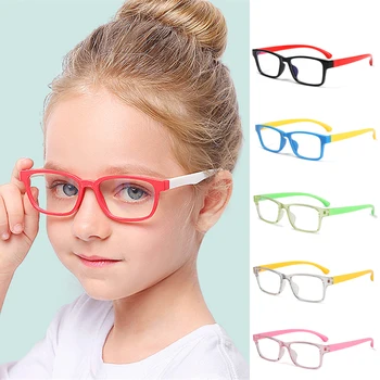 1Pc Crianças Anti-Luz azul Óculos de Meninos Meninas rapazes raparigas Óculos Simples de Silicone, Óculos de Proteção contra Radiação Moda Macio Armação de Óculos