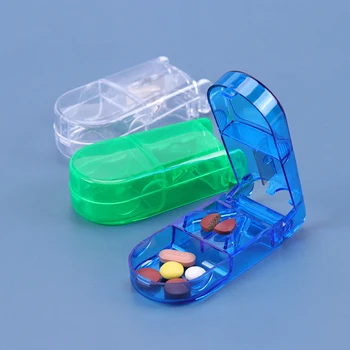 1PC Medicina Caixa de Dobramento de Medicina de Drogas Cortador de pílulas Caixa Portátil de Armazenamento em Caso de Corte de Drogas Recipiente