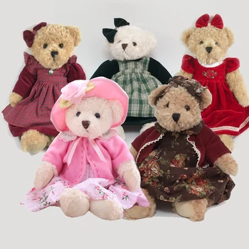 1PCS 40CM de vestir o ursinho de Pelúcia Animais bichinhos de Pelúcia bonecas Presentes de aniversário para Crianças ursinho de Pelúcia Com Pano, Brinquedos de Pelúcia