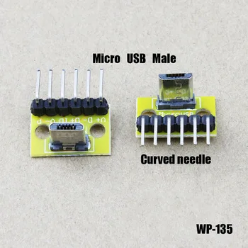 1pcs Micro Mini USB 3.0 2.0 Feminino Masculino Dados do Conector do Cabo de Carregamento Jack Placa de Teste com o Pino de Cabeçalho de 90 Graus WP-135