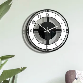 1pcs Mostrador Redondo Relógio de Parede Home Sala Quarto Acrílico Metal Ponteiro do Relógio Simples de Estilo Vintage de Decoração Relógio de Parede