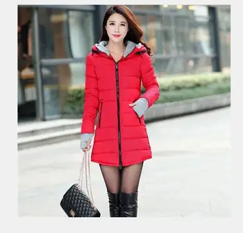 1pcs/muito estilo coreano de inverno mulher Longo Inverno Casaco com capuz Oversize Inverno Outono Quente para baixo Pelagem longa