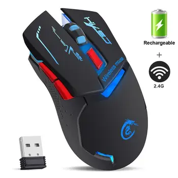 2.4 G sem Fio Mouse RGB Recarregável Mouse sem Fio do Computador Silencioso Mause LED Backlit Ergonômico Gaming Mouse Para notebook PC