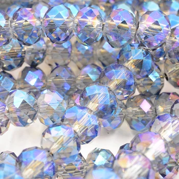 2019 Clara luz Azul 4mm 6mm 8mm Áustria Esferas de Cristal Rondelle Esferas Soltas de Esferas Espaçador para DIY Fazer a Jóia de U Escolha as Cores