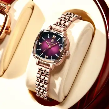 2022 Marca De Luxo De Aço Inoxidável De Quartzo Azul Relógios De Moda Para As Mulheres Elegent Pequeno Mostrador Senhoras Relógios De Pulso Reloj Mujer