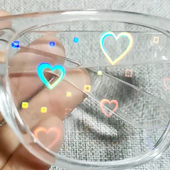 2022 Moda Gradiente Laser Coração de Amor Óculos 3D Coloridos Presente de Amor Para as Mulheres