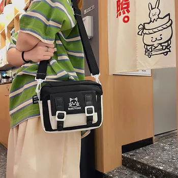 2022 mulheres bonito dos desenhos animados pequeno saco do telefone móvel Japonesa do colégio estilo de bordado menina estudante saco de mensageiro