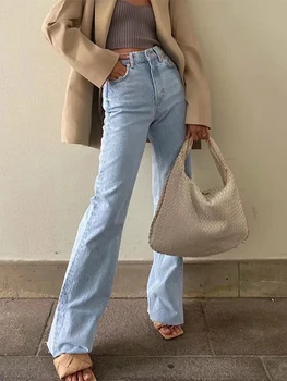 2022 Nova Moda Casual Perna Reta Mulheres de calças de Brim do Denim Inferior Harajuku Namorado de Longa Cintura Alta Jeans Folgada com Queda Calças