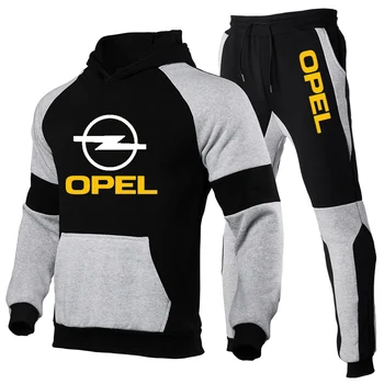 2022 Opel Outono Inverno Packwork Harajuku Impressão de Moletom Topo Conjuntos de Calças de Desporto Naipe de Treino de homens Confortável Designer Tops