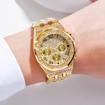 2022 Relógio de Luxo Para Homens de Diamante, Quartzo relógio de Pulso Gelado Fora Relógios de Homens do sexo Masculino Relógio Dropshipping relógio masculino