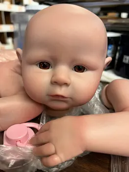 20Inch Pintado Bebe Reborn feito a mão Kits de Bebe Boneca de Olhos Abertos Renascer Pronto bonecas Reborn Boneca de Silicone