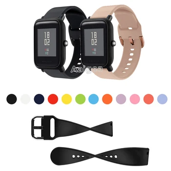 20mm de Silicone Pulseira de Banda Para Xiaomi Huami Amazfit Bip Smart Watch Substituição de Esportes Bracelete pulseira pulseira Homens Mulheres