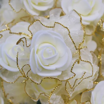 20pcs 4cm de Glitter, Franjas de Seda Espuma de Flores DIY feito a mão Artificial Rosa Cabeças de Flores para Casamento Tutu Decoração Cabeça Flores