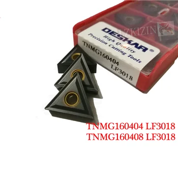 20PCS TNMG160404 TNMG160408 LF3018 Carboneto de Inserir DESKAR inserir torno CNC de Corte de metal ferramenta de torneamento Externo Ferramenta Para Ferro Fundido