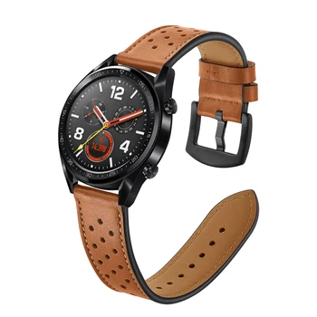 22mm correia de relógio para Samsung Galaxy watch 3 45mm cinto de Engrenagem S3/Amazfit ritmo Genuíno Couro Pulseira Huawei GT 2-2e-pro 46mm banda