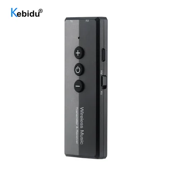 2em1 Bluetooth 5.0 Transmissor Receptor de 3.5 mm Jack Aux Estéreo de Áudio e Músicas de Adaptador sem Fio para TV, PC Kit para Viatura com o Botão de Controlo